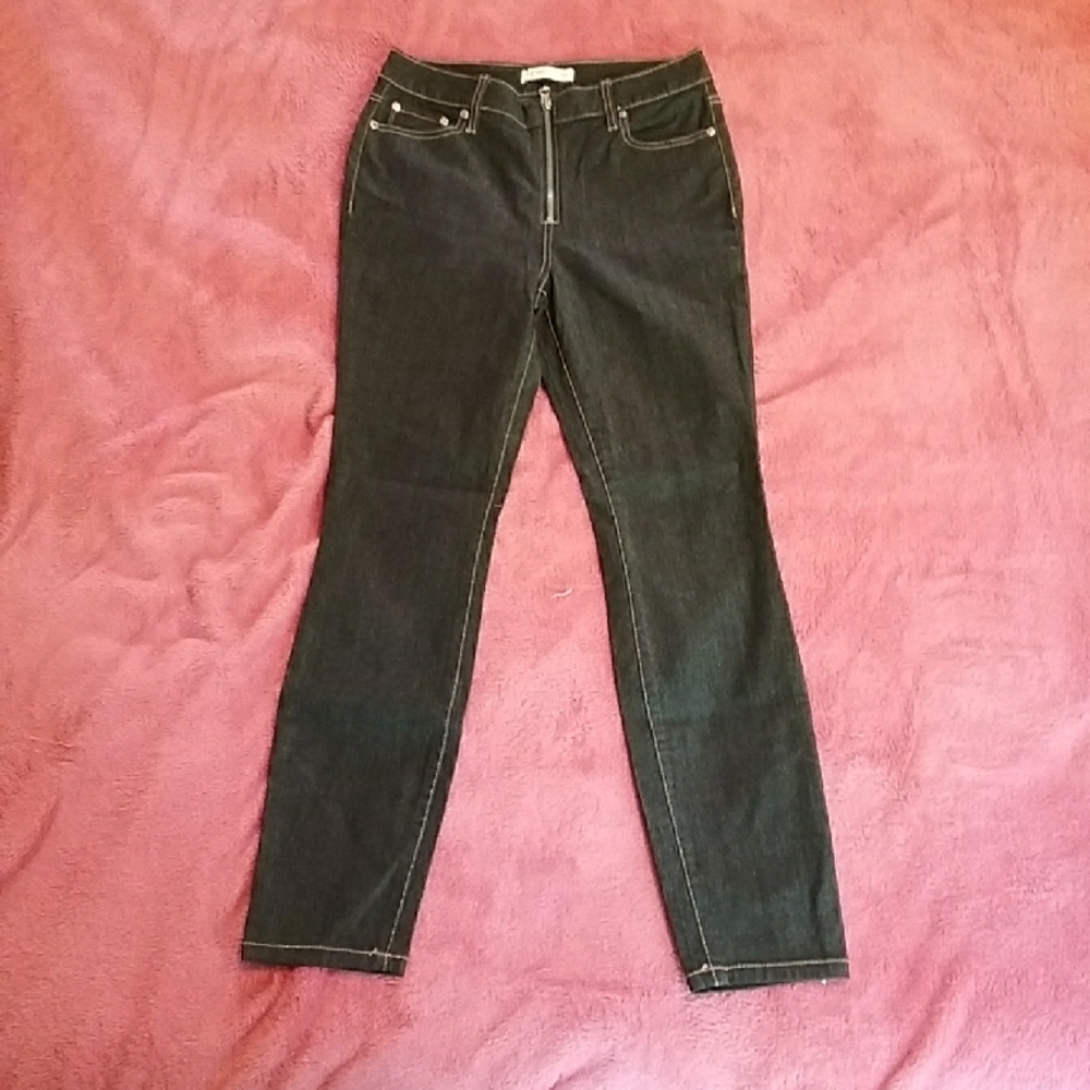 Nine West Women's Jeans Skinny 6 Dark Blue Denim